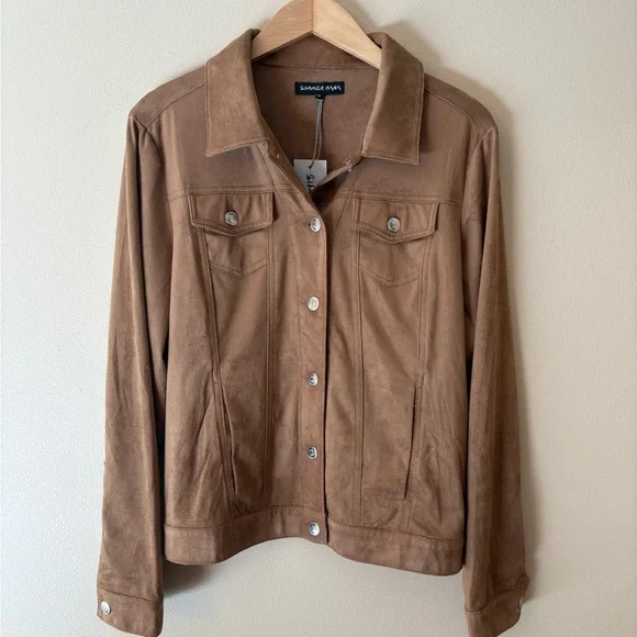 Faux Suede Fringe Jacket Size Medium New With Tags - Picture 2 of 9